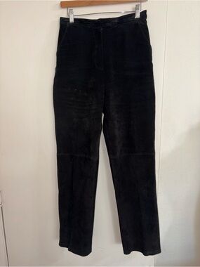 Alfani Black Suede Leather Lined Pants Women’s Size 8